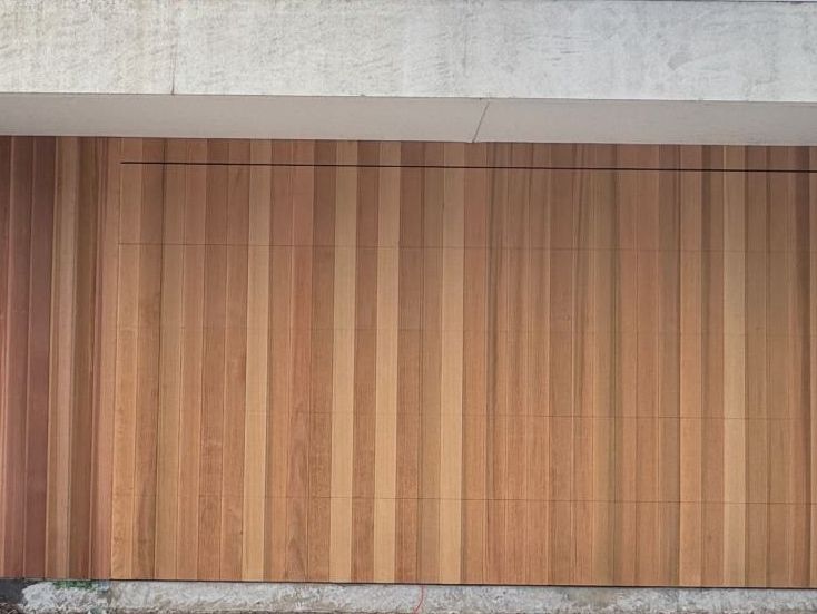 Timber look garage door