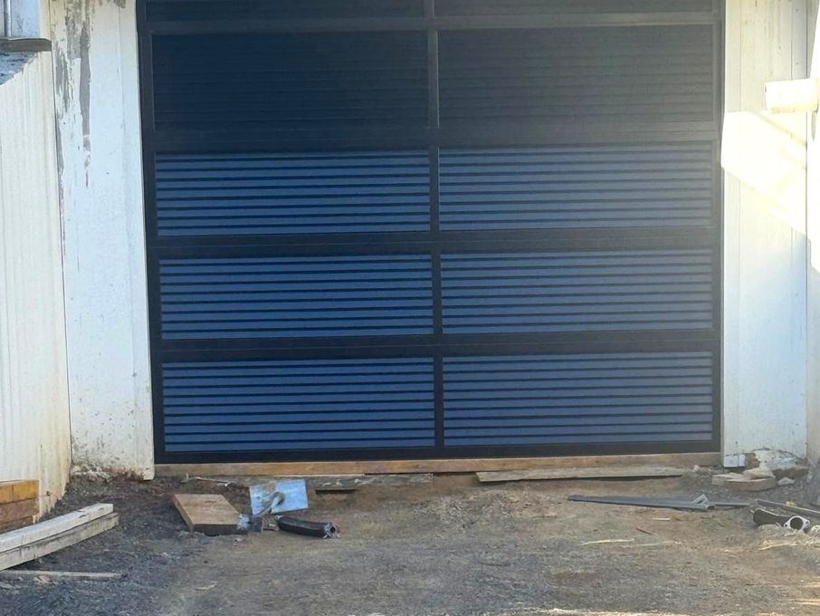 Black louvre garage door